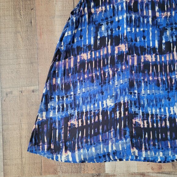 BB Dakota Aubree Blue Multi Color Halter Tank Dress - Picture 9 of 15